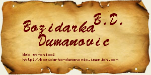 Božidarka Dumanović vizit kartica